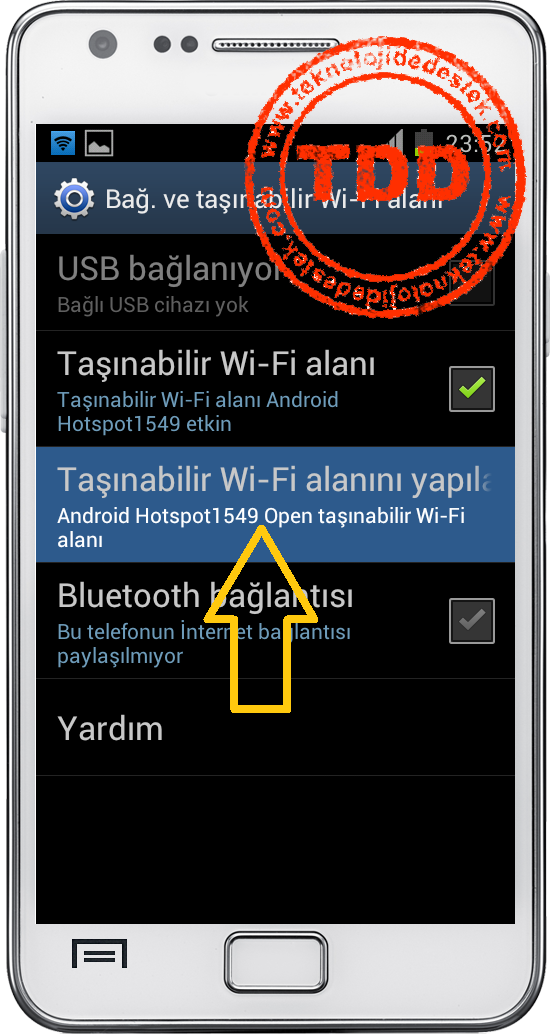 HotSpot, Android, Taşınabilir Wi-Fi Alanı, HotSpot Açma, HotSpot Kapatma,