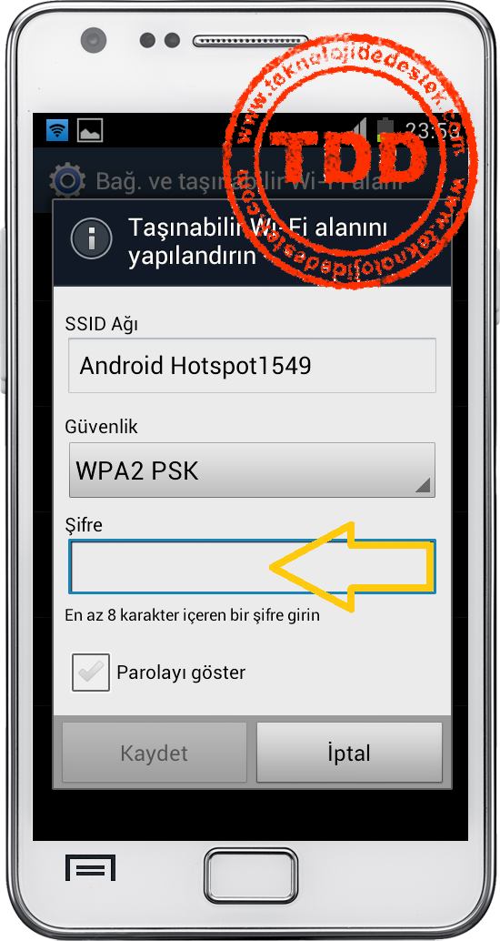 HotSpot, Android, Taşınabilir Wi-Fi Alanı, HotSpot Açma, HotSpot Kapatma,