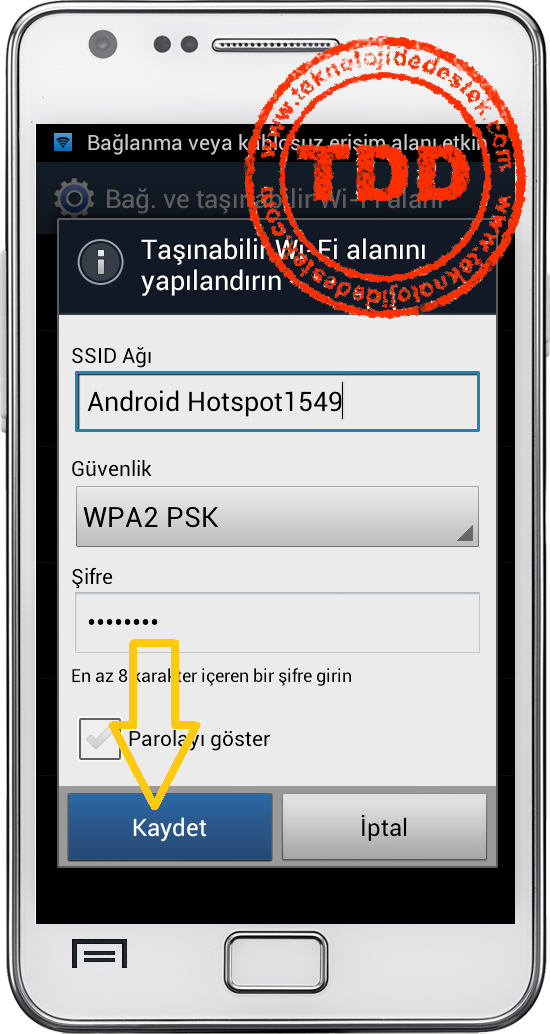 HotSpot, Android, Taşınabilir Wi-Fi Alanı, HotSpot Açma, HotSpot Kapatma,