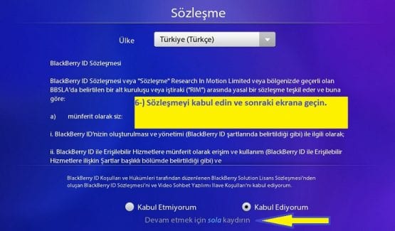 Blackberry ID Oluşturma, PlayBook, BlackBerry, PlayBook İlk Kurulum