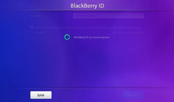 Blackberry ID Oluşturma, PlayBook, BlackBerry, PlayBook İlk Kurulum
