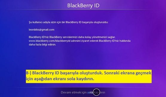 Blackberry ID Oluşturma, PlayBook, BlackBerry, PlayBook İlk Kurulum