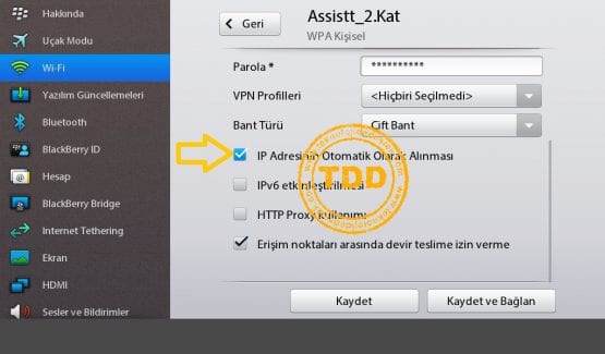 PlayBook DNS Ayarları, PlayBook IP Ayarları, BlackBerry, PlayBook, IP ve DNS Ayarları,