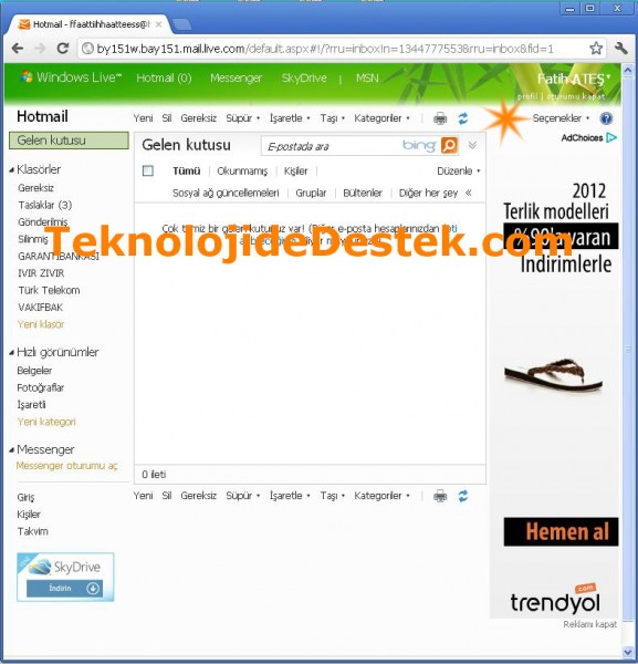 Hotmail E-Posta Engelleme 01