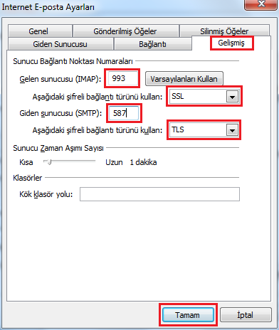Gmail Hesabını Outlooka Tanımlamak 9 gmail outlook ayarları, outlook gmail ayarları, outlook gmail kurulumu,