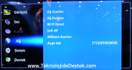 Samsung Smart TV Kablosuz DNS Ayarları 01