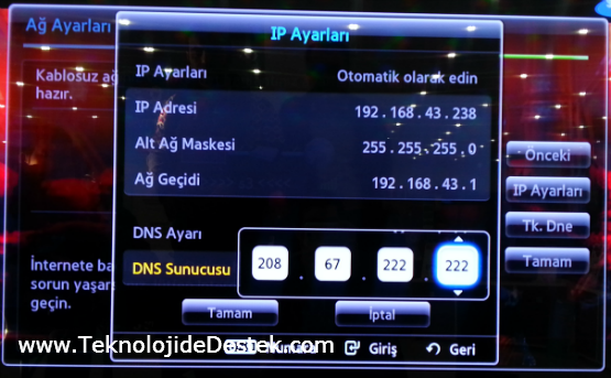 Samsung Smart TV Kablosuz DNS Ayarları (8)