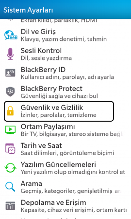 Blackberry Z10 Ekran Kilidi Parola Koyma1