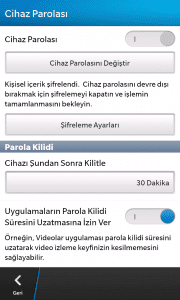 Blackberry Z10 Ekran Kilidi Parola Koyma3