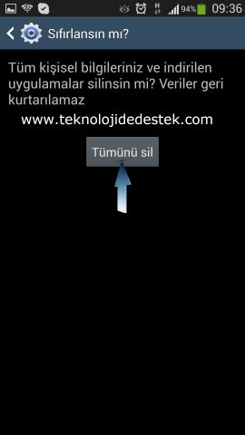 Samsung i9500 Galaxy S4 Hard Reset