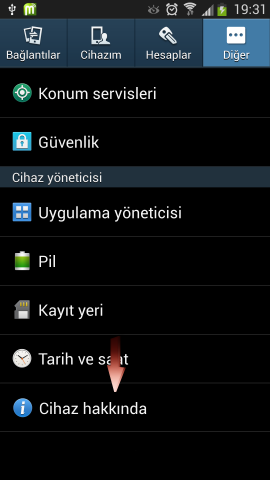Samsung i9500 Galaxy S4 USB Hata Ayıklamayı Açmak