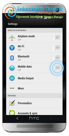 HTC One™ Mobil Veriyi Acma Kapatma (4)