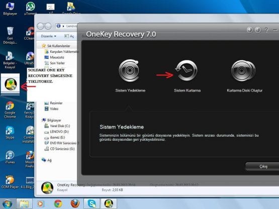 OneKey Recovery Yedekleme Geri Yükleme