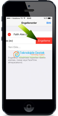 iPhone iOS 7 Kişi Numara Arama Engelleme (10)