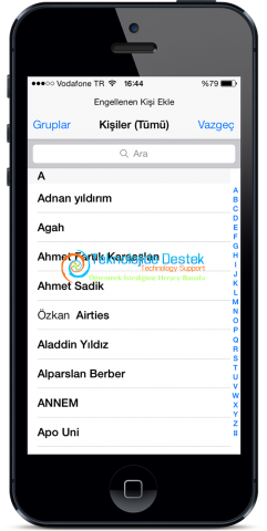 iPhone iOS 7 Kişi Numara Arama Engelleme (6)