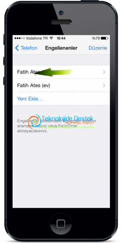iPhone iOS 7 Kişi Numara Arama Engelleme (7)