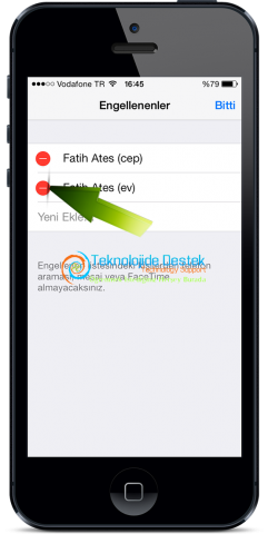 iPhone iOS 7 Kişi Numara Arama Engelleme (9)
