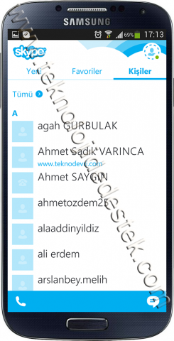 Android icin Turkce Skype (2)