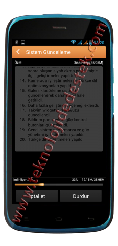 General Mobile Discovery Yazılım Güncelleme