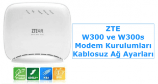 ZTE W300 Modem Kurulumu, ZTE W300s Modem Kurulumu, ZTE W300 Kablosuz Ayarları, ZTE W300s Kablosuz Ayarları, Modem kurulumu Nasıl Yapılır,