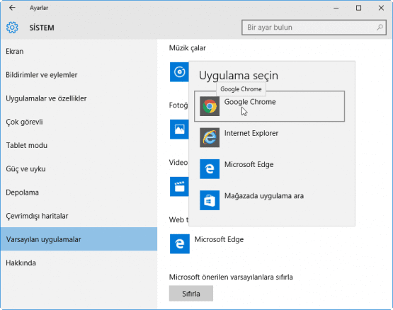 Windows 10 Varsayilan Programlar Nasil Degistirilir 06