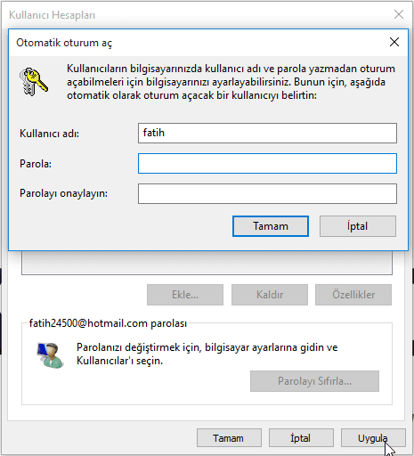 Win 10 Açılışta Parola Sorulmasını Kapatma, Windows 10 Parola Ekranını Kapatmak, Windows 10 Açılış Parolası, Windows 10, Disable Login Screen Windows 10,