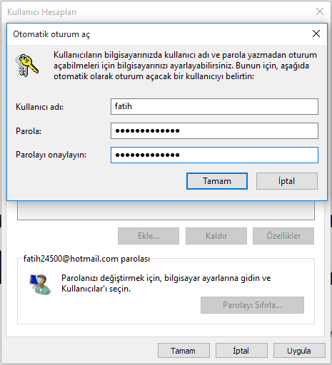 Win 10 Açılışta Parola Sorulmasını Kapatma, Windows 10 Parola Ekranını Kapatmak, Windows 10 Açılış Parolası, Windows 10, Disable Login Screen Windows 10,