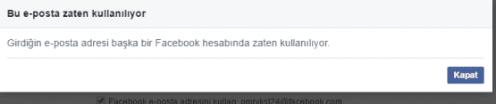 Facebook E-Posta Hesabını, Facebook, E-Posta, E-Posta Adresi Başka Bir Facebook Hesabında Zaten Kullanılıyor, Facebook Mail Sorunu,