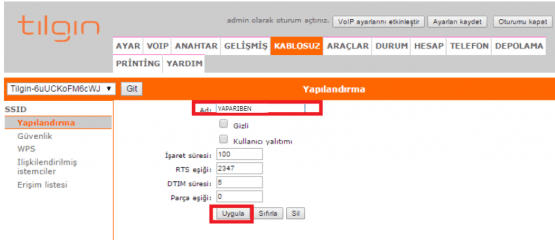 TILGIN HG2331 Modem Kurulumu, TILGIN Modem Kurulumu, TILGIN HG2331 Kablosuz Ayarları,