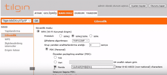 TILGIN HG2331 Modem Kurulumu, TILGIN Modem Kurulumu, TILGIN HG2331 Kablosuz Ayarları,