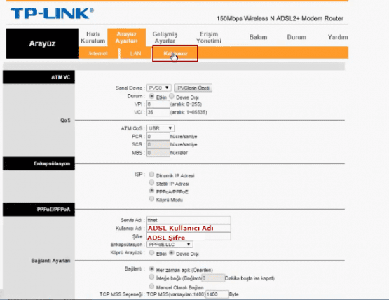 tp-link td-w8951nd modem kurulumu