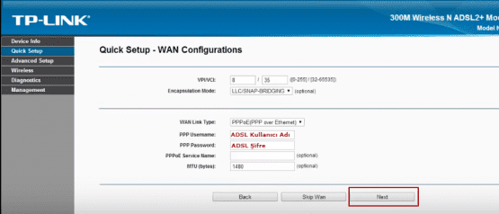 tp-link td-w8968n modem kurulumu