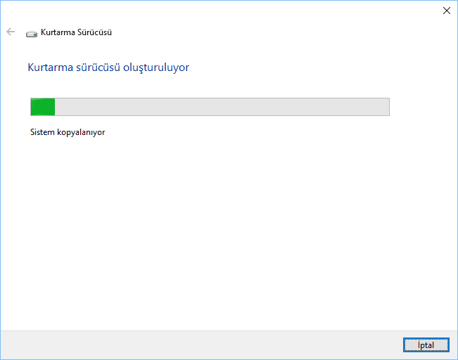 Windows 10 kurtarma usb indir