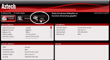 Aztech DSL5001en Modem Kurulumu