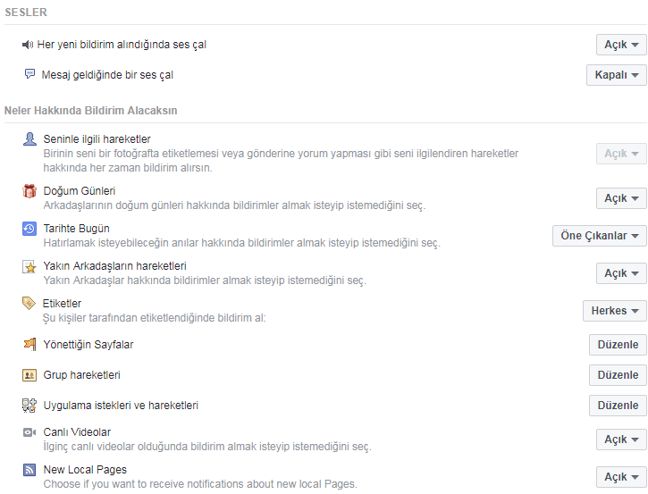 facebook bildirim ayarları, facebook bildirim sesi, facebook bildirim sesi açma, facebook bildirim sesi açmak,