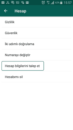 hesap bilgilerini talep etme whatsapp, whatsapp hesap bilgilerini talep etme, whatsapp kişisel verileri indirme, whatsapp rapor talep etme,