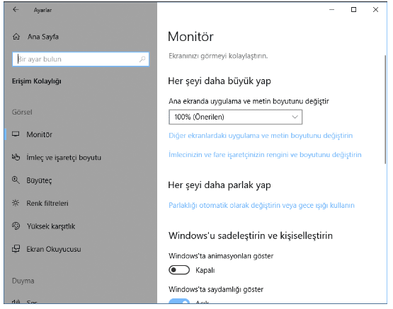 windows 10 ekran okuyucusu, windows 10 ekran okuyucusu nasıl kapatılır, windows 10 ekran okuyucusu kapatma,