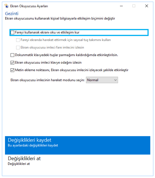 windows 10 ekran okuyucusu kapatma, windows 10 ekran okuyucusu sorunu,