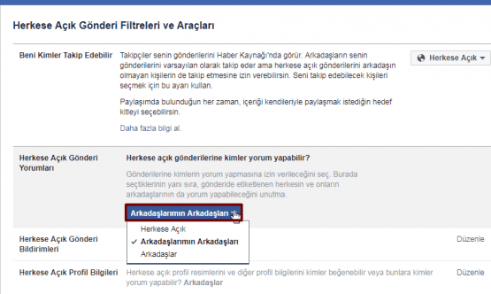 facebook paylaşımları yorumlara kapatma, facebook yorum kapatma, facede yorum kapatma