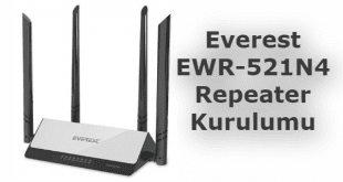 Everest EWR-521N4 Repeater Kurulumu ile makalemizde Tekrarlayıcı olarak kullana bilirsiniz.