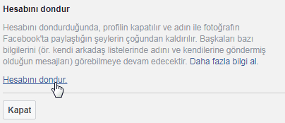 facebook hesap dondurma, facebook dondurma, facebook nasıl dondurulur,