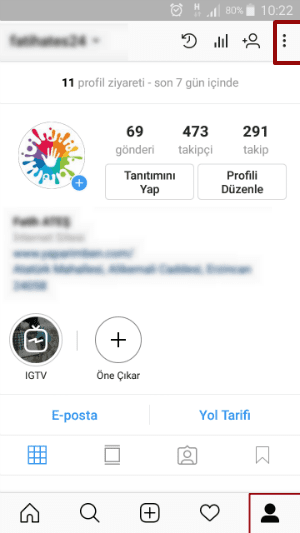 instagram facebook ile giriş