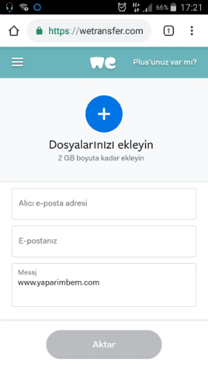 Android Büyük Boyutlu Dosya Gönderme