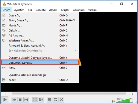 vlc de video döndürme