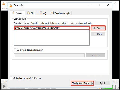 vlc de video döndürme