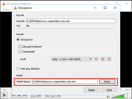vlc media player ile video dönüştürme