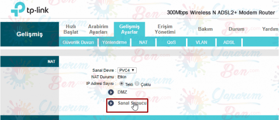 TP Link W8961n Port Açma
