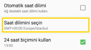Android Telefon Tarih ve Saat Değiştirme