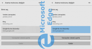 Microsoft Edge Arama Motoru Değiştirme