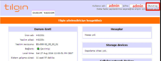 Tılgın Modem Mac Filtreleme